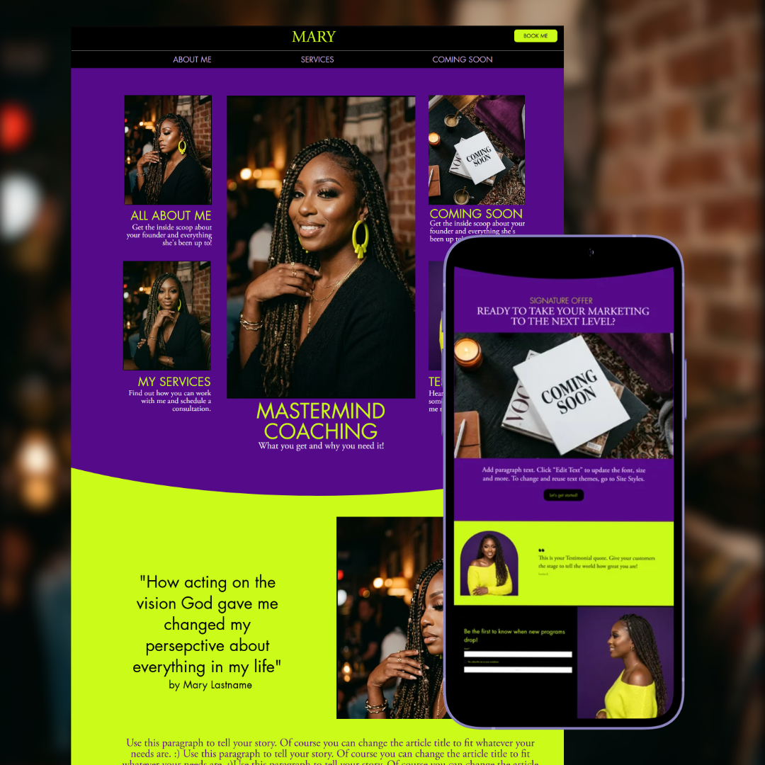The MARY Landing Page
