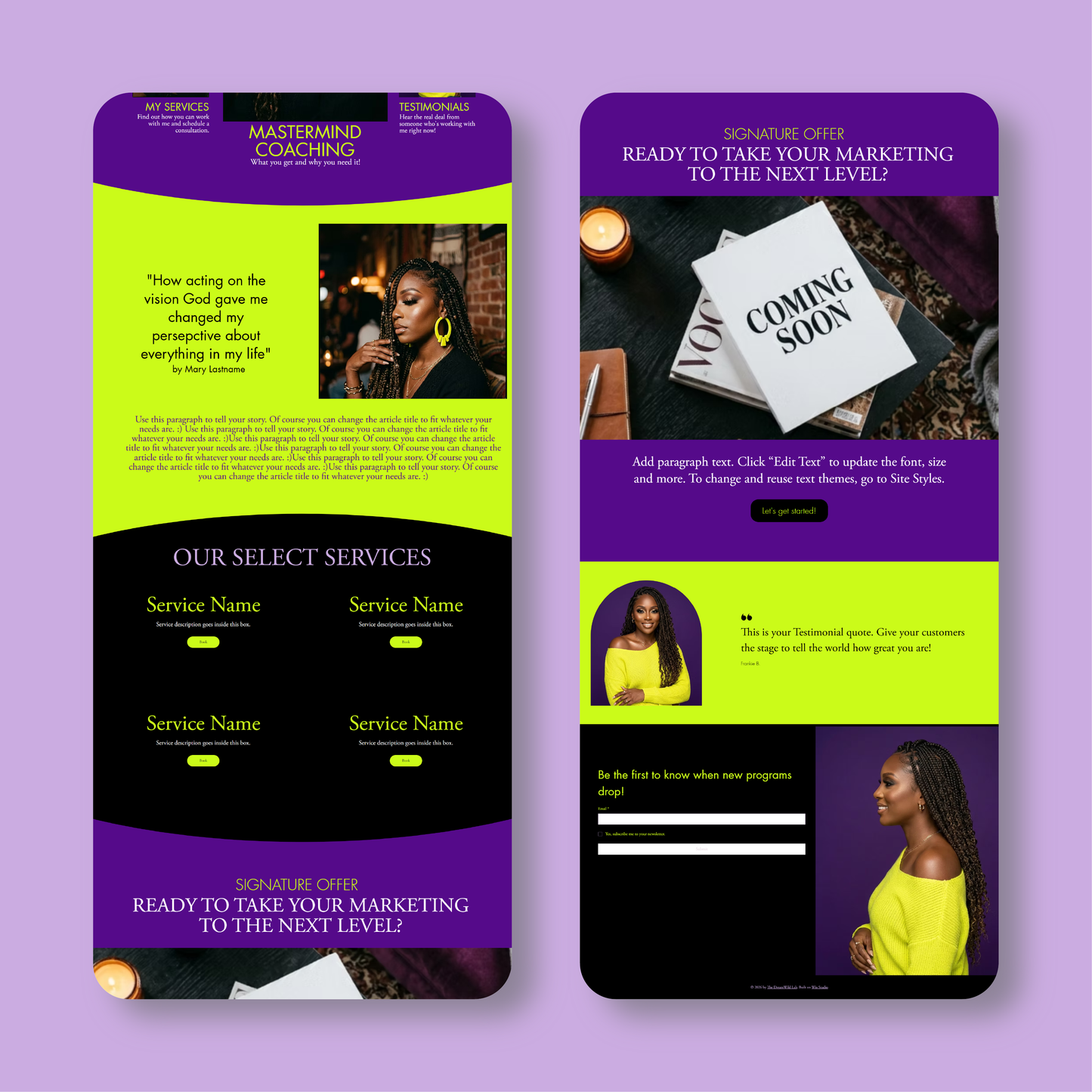 The MARY Landing Page